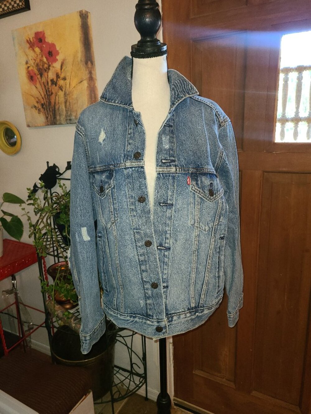 Vtg 70s-90s Levi’s Red Tab Denim Trucker Jacket Size S Vintage Fit Distressed